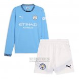 Camiseta De Futbol Manchester City Primera Manga Larga Nino 2024-2025