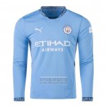 Camiseta De Futbol Manchester City Primera Manga Larga 2024-2025